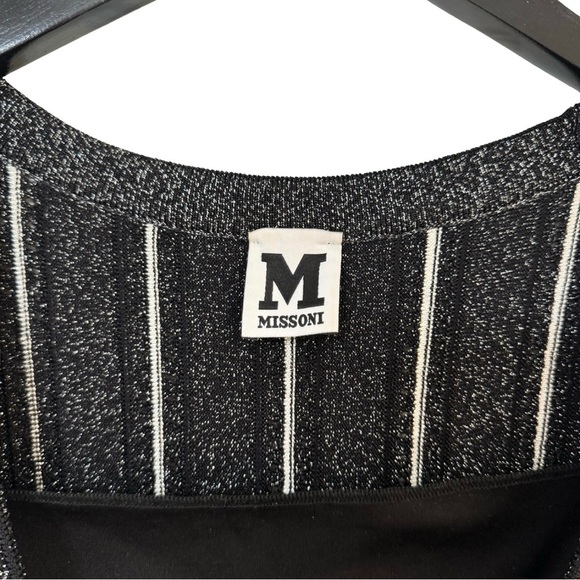 M Missoni Women's US 4 Striped Sleeveless Fit & Flare Dress Short Black White - Picture 7 of 10